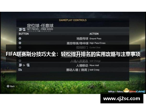 FIFA联赛刷分技巧大全：轻松提升排名的实用攻略与注意事项