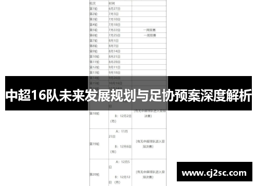 中超16队未来发展规划与足协预案深度解析